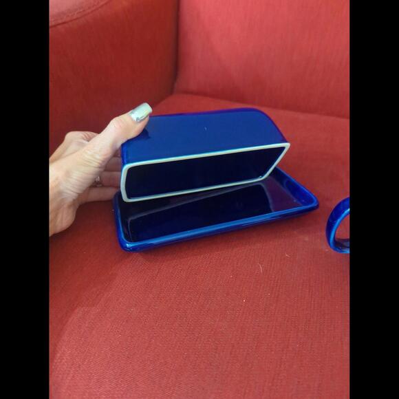 Cobalt blue vintage butter dish and creamer - Picture 3 of 7
